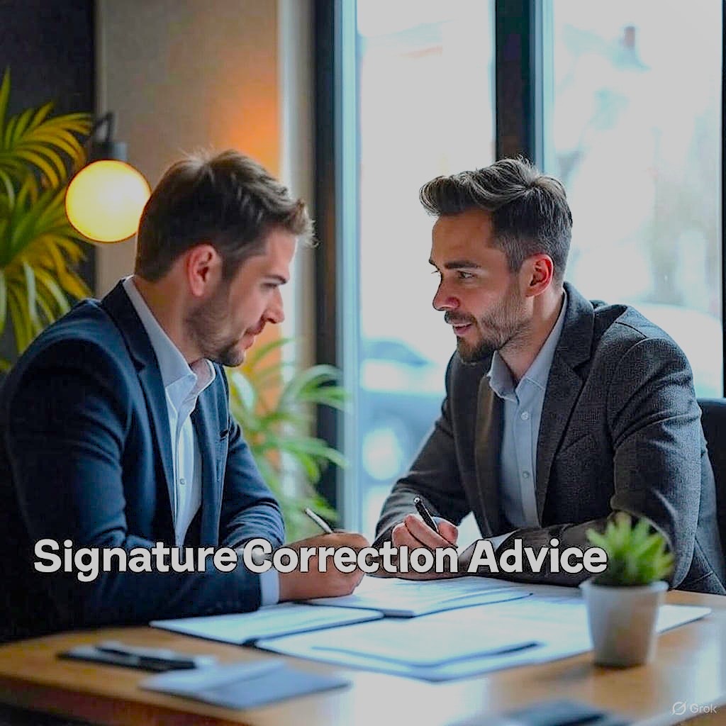 Signature Correction- Advice certificate